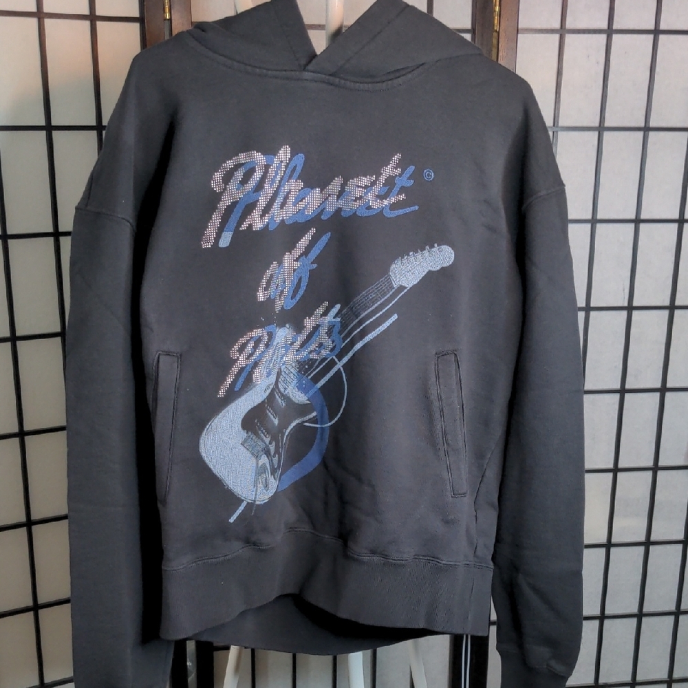 C2H4 Grunge Guitar Print Hoodie